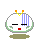 a white floating blob with three blue lines on the right side of its face, indicating that it is in some sort of pain