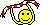 a gif of a yellow smily face with yellow arms waving a scarf above his head