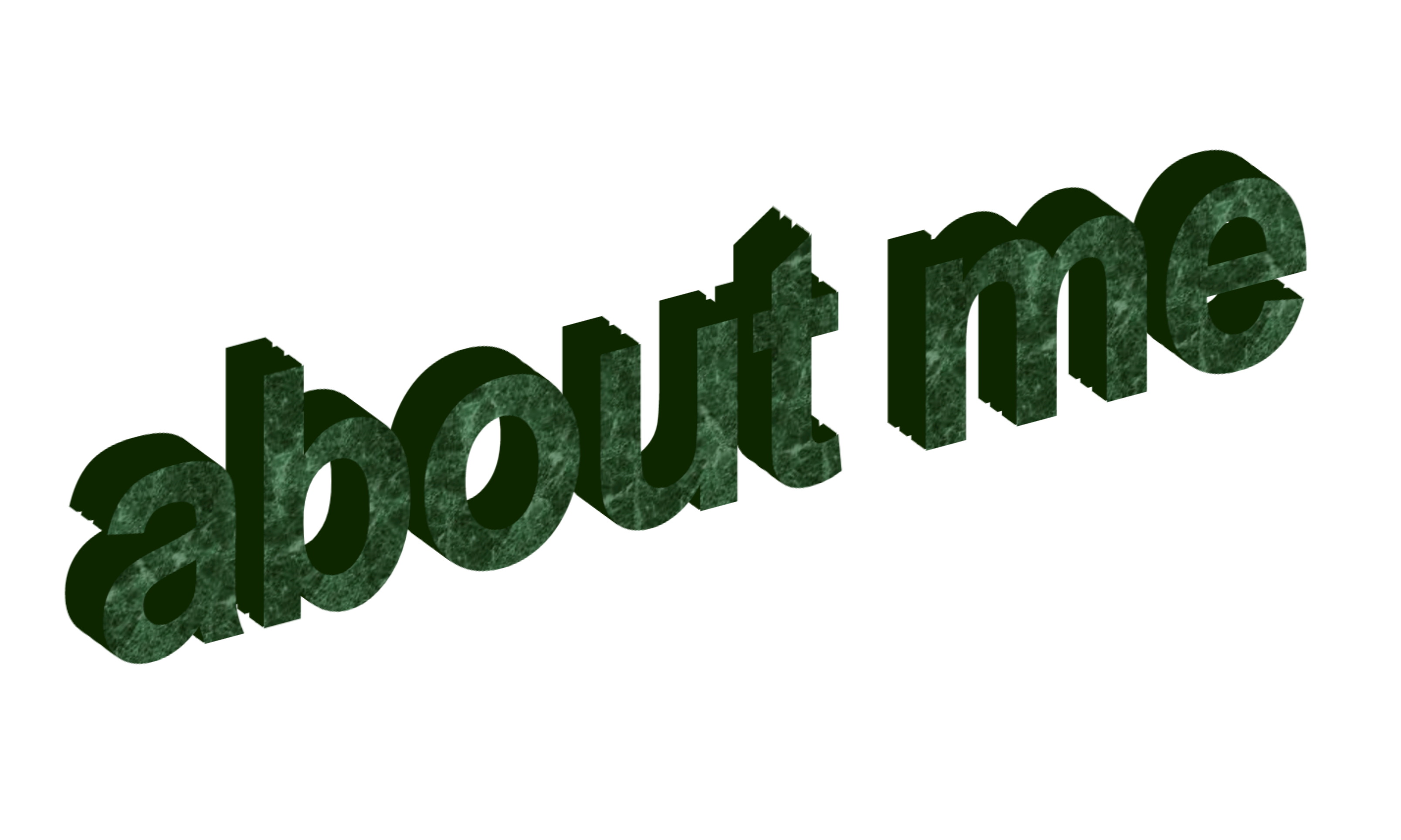 green word art that says 'about me'